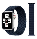 Stuff Certified® Gevlochten Nylon Bandje voor iWatch 42mm / 44mm  (Small) - Armband Strap Polsband Horlogeband Donkerblauw