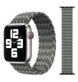 Stuff Certified® Gevlochten Nylon Bandje voor iWatch 42mm / 44mm  (Large) - Armband Strap Polsband Horlogeband Grijs-Groen