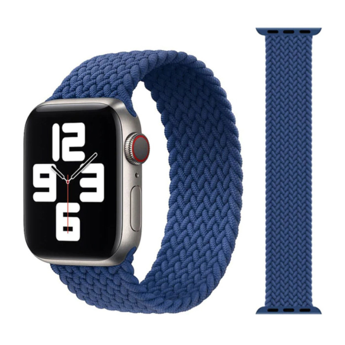 Gevlochten Nylon Bandje voor iWatch 38mm / 40mm  (Large) - Armband Strap Polsband Horlogeband Blauw