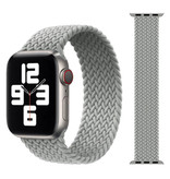 Stuff Certified® Bracelet en nylon tressé pour iWatch 42 mm / 44 mm (grand) - Bracelet Bracelet Bracelet montre bracelet gris clair