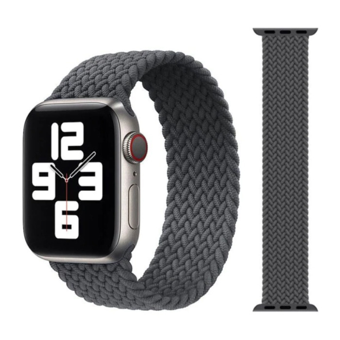 Gevlochten Nylon Bandje voor iWatch 42mm / 44mm  (Large) - Armband Strap Polsband Horlogeband Grijs