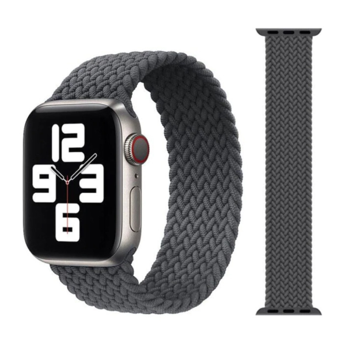 Stuff Certified® Braided Nylon Strap for iWatch 38mm / 40mm (Large) - Bracelet Strap Wristband Watchband Gray
