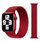 Stuff Certified® Gevlochten Nylon Bandje voor iWatch 42mm / 44mm  (Medium) - Armband Strap Polsband Horlogeband Rood