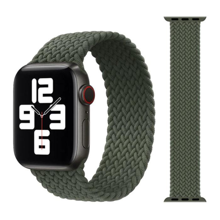 Stuff Certified® Braided Nylon Strap for iWatch 38mm / 40mm (Medium) - Bracelet Strap Wristband Watchband Green