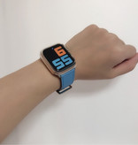 Stuff Certified® Skórzany pasek do zegarka iWatch 38 mm - Bransoletka Opaska na nadgarstek Trwały skórzany pasek do zegarka Zapięcie ze stali nierdzewnej Ciemnoniebieski