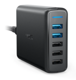 ANKER 5-Port Muur Oplader - PowerIQ Wallcharger AC Thuislader Stekkerlader Adapter Zwart