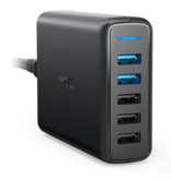 ANKER 5-Port Wall Charger - PowerIQ Wallcharger AC Home Charger Plug Charger Adapter Black