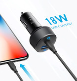 ANKER Caricabatteria da auto a doppia porta USB-C e USB da 30 W PowerIQ - nero