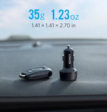 ANKER Caricabatteria da auto a doppia porta USB-C e USB da 30 W PowerIQ - nero