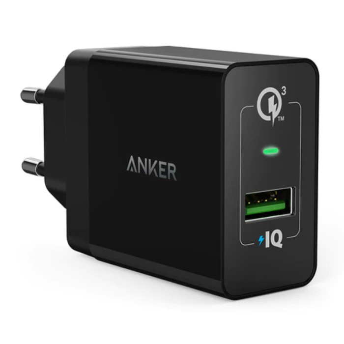 Cargador de enchufe - PowerIQ / Quick Charge 3.0 Cargador de pared Cargador doméstico de CA Adaptador de cargador de pared Negro