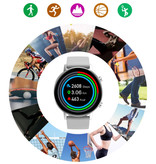 Sanlepus Reloj inteligente con correa adicional - Malla de acero inoxidable / Reloj de seguimiento de actividad deportiva de silicona con Android - Negro