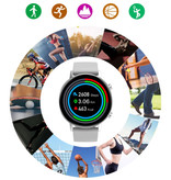 Sanlepus Smartwatch con cinturino extra - Cinturino in acciaio inossidabile / silicone Fitness Sport Activity Tracker Android - Nero