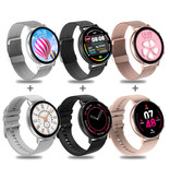 Sanlepus Montre connectée avec bracelet supplémentaire - Montre de suivi d'activité sportive en maille d'acier inoxydable / silicone Fitness Android - Noir