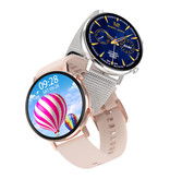 Sanlepus Reloj inteligente con correa adicional - Malla de acero inoxidable / Reloj de seguimiento de actividad deportiva de silicona con Android - Plata
