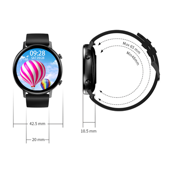 Smartwatch con cinturino extra - Cinturino in acciaio inossidabile /  silicone Fitness Sport Activity Tracker Android - Rosa