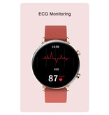 Sanlepus EKG Smartwatch - Silikonband Fitness Sport Activity Tracker Uhr Android - Rot