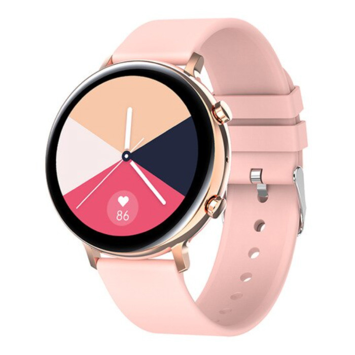 ECG Smartwatch - Reloj con rastreador de actividad deportiva con correa de silicona Android - Rosa