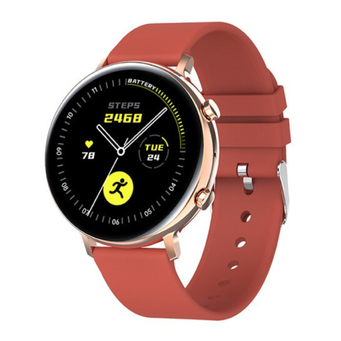 EKG Smartwatch - silikonowy pasek Fitness Sport Activity Tracker Watch Android - czerwony