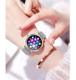 Sanlepus Reloj inteligente con correa adicional - Malla de acero inoxidable / Silicona Reloj con seguimiento de actividad deportiva Android - Negro