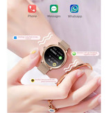 Sanlepus Reloj inteligente con correa adicional - Malla de acero inoxidable / Silicona Reloj con seguimiento de actividad deportiva Android - Dorado