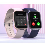 Sanlepus 2021 ECG Smartwatch - Cinturino in pelle Fitness Sport Activity Tracker Watch Android - Oro rosa