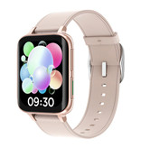 Sanlepus 2021 ECG Smartwatch - Cinturino in pelle Fitness Sport Activity Tracker Watch Android - Oro rosa