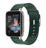 Sanlepus 2021 ECG Smartwatch - Leather Strap Fitness Sport Activity Tracker Watch Android - Green