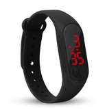 Sailwind Bracelet de montre numérique - Bracelet en silicone Écran LED Sport Fitness - Noir