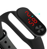 Sailwind Digital Watch Wristband - Silicone Strap LED Screen Sport Fitness - Black