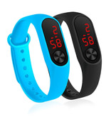 Sailwind Pulsera de reloj digital - Correa de silicona Pantalla LED Deporte Fitness - Negro