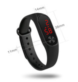 Sailwind Pulsera de reloj digital - Correa de silicona Pantalla LED Deporte Fitness - Negro