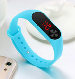 Sailwind Bracelet de montre numérique - Bracelet en silicone Écran LED Sport Fitness - Bleu