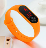 Sailwind Opaska na nadgarstek do zegarka cyfrowego - pasek silikonowy Ekran LED Sport Fitness - pomarańczowy