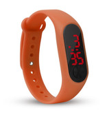 Sailwind Bracelet Montre Numérique - Bracelet Silicone Écran LED Sport Fitness - Orange