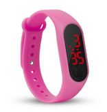 Sailwind Bracelet de montre numérique - Bracelet en silicone Écran LED Sport Fitness - Rose