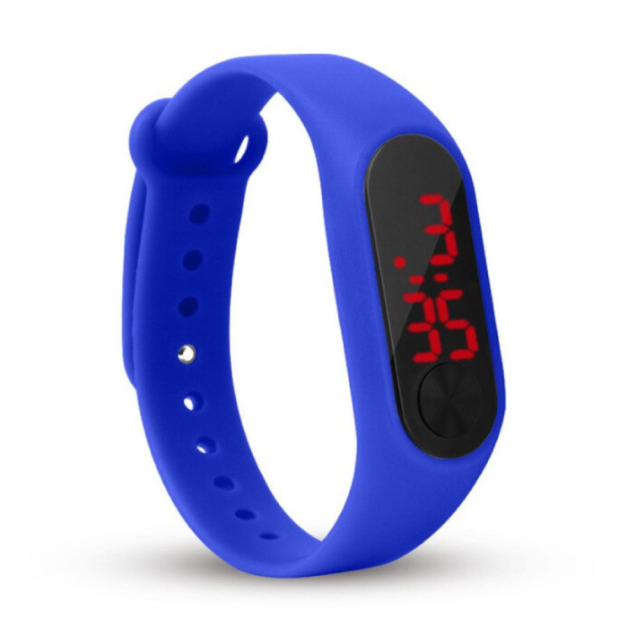 Cyfrowy zegarek Opaska na nadgarstek - pasek silikonowy Ekran LED Sport Fitness - ciemnoniebieski