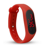 Sailwind Pulsera de reloj digital - Correa de silicona Pantalla LED Deporte Fitness - Rojo
