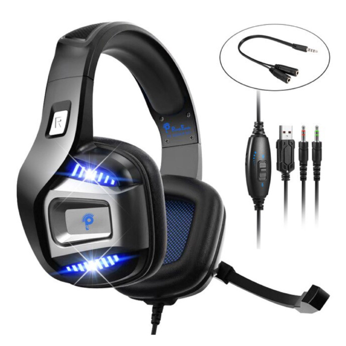 Bezprzewodowe słuchawki do gier S01 z mikrofonem dookólnym - dla PS4 / PS5 - Słuchawki z mikrofonem w kolorze czarnym