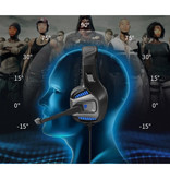 PunnkFunnk Bezprzewodowe słuchawki do gier S01 z mikrofonem dookólnym - dla PS4 / PS5 - Słuchawki z mikrofonem w kolorze czarnym