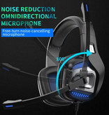 PunnkFunnk Casque de jeu sans fil S01 avec micro omnidirectionnel - Pour PS4 / PS5 - Casque avec microphone noir