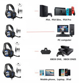 PunnkFunnk Cuffie da gioco wireless S01 con microfono omnidirezionale - Per PS4 / PS5 - Cuffie con microfono nero