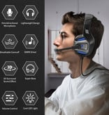 PunnkFunnk S01 Draadloze Gaming Koptelefoon met Omnidirectionele Mic - Voor PS4/PS5 - Headset Headphones met Microfoon Zwart