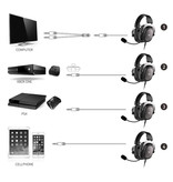 HAVIT Auriculares inalámbricos para juegos con micrófono omnidireccional - Para PS4 / PS5 - Auriculares con micrófono Negro