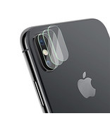 Stuff Certified® Paquete de 3 fundas para lentes de cámara de vidrio templado para iPhone X - Funda protectora a prueba de golpes