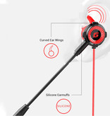 TOPK Zestaw słuchawkowy do gier F36 z mikrofonem dookólnym - na PS4 / PS5 - Słuchawki Słuchawki Słuchawki z mikrofonem Czerwone