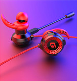 TOPK Casque de jeu F36 avec micro omnidirectionnel - Pour PS4 / PS5 - Écouteurs Casque avec microphone Rouge