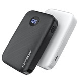 Keysion Powerbank mit PD Port 10.000mAh Triple 3x USB Port - LED Display Externer Notfall Akku Ladegerät Ladegerät Schwarz