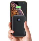 Keysion Banque d'alimentation avec port PD 10 000 mAh Triple 3x Port USB - Affichage à LED Chargeur de batterie de secours externe Chargeur de batterie Noir