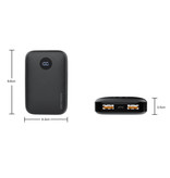 Keysion Powerbank met PD Poort 10.000mAh Triple 3x USB Poort  - LED Display Externe Noodaccu Batterij Oplader Charger Zwart