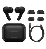 Baseus S1 Draadloze Oortjes - ANC True Touch Control TWS Bluetooth 5.0 Earphones Earbuds Oortelefoon Zwart